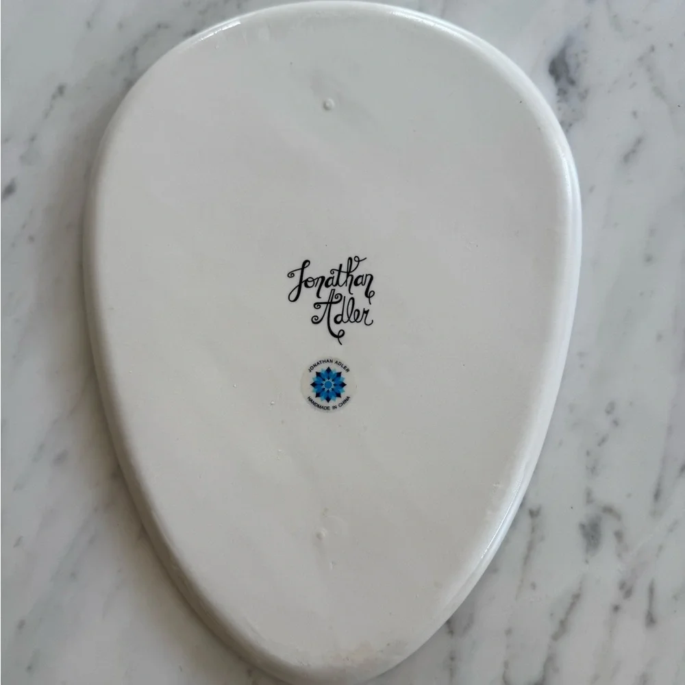 Original Designer Jonathan Adler White Porcelain Easter Egg Plate Platter